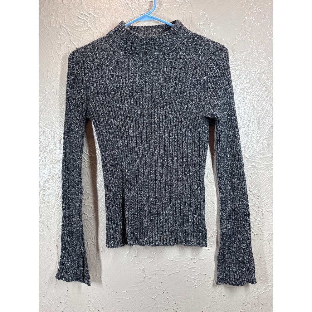 Who What Wear Knit Turtle Neck Black White‎ Marled Womens Size Small